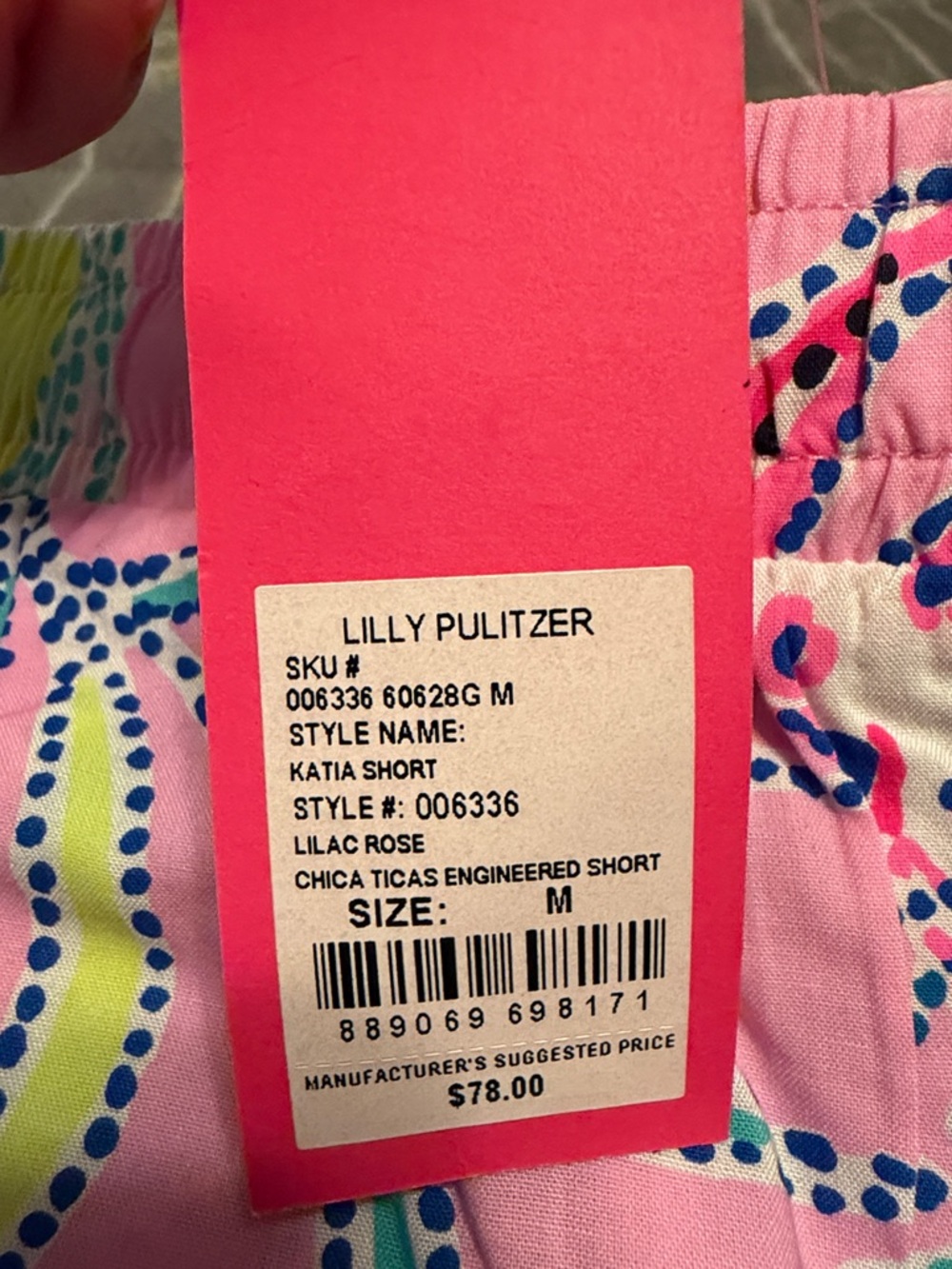 Lilly Pulitzer Pink Multicolor Tropical Print Athletic Shorts - Picture 2 of 3